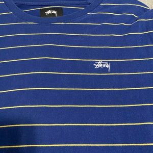 Blue w/yellow pin stripe Stussy t-shirt